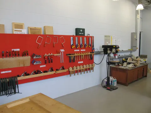 Organised workshop tool wall